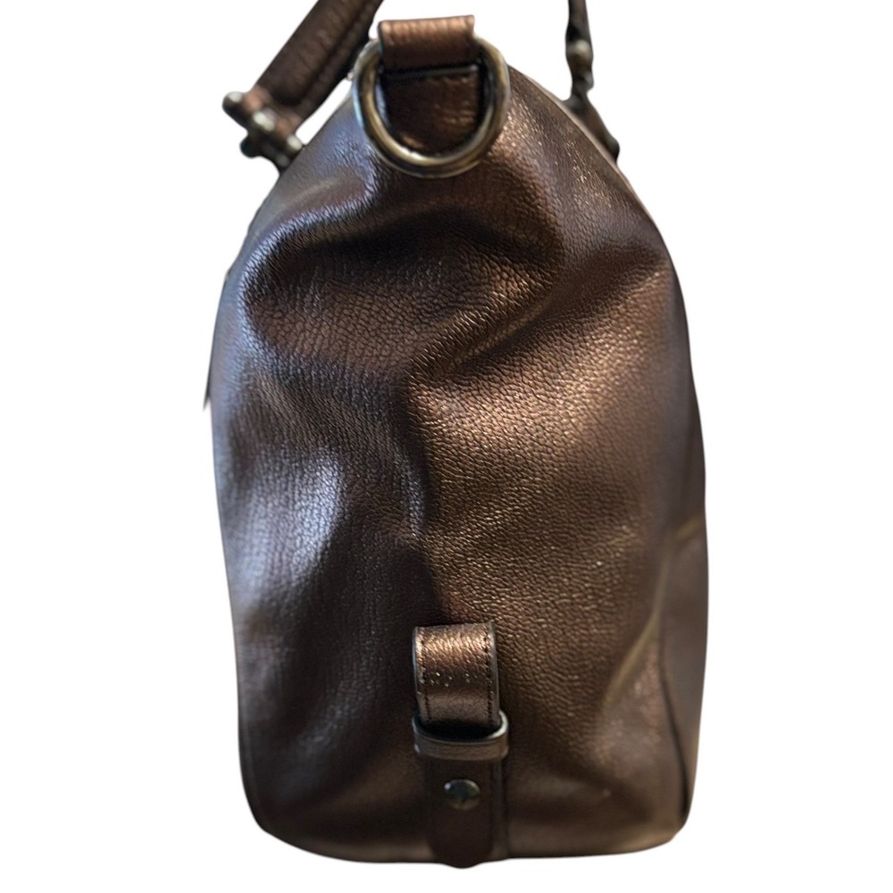 Coach Primrose Satchel Tote Bronze Metallic Pebbled Leather Gunmetal Hardware - Picture 12 of 16
